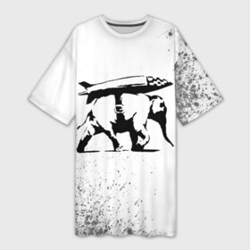Платье-футболка 3D с принтом BANKSY  СЛОН  Краска в Санкт-Петербурге,  |  | art | artist | banksy | graffity | pacifique | pacifisme | peace | street | violence | war | арт | бэнкси | война | войне | граффити | мир | неравенство | нет | пацифизм | пацифика | символ мира | стрит | художник