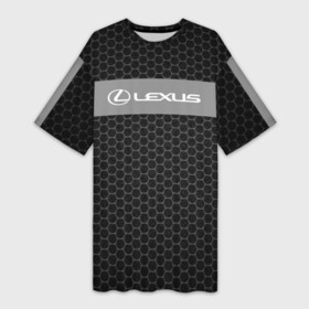Платье-футболка 3D с принтом lexus соты в Санкт-Петербурге,  |  | 2020 | auto | lexus | sport | авто | автомобиль | автомобильные | бренд | лексус | марка | машины | спорт