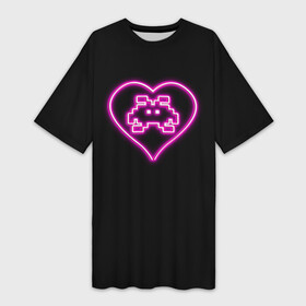 Платье-футболка 3D с принтом Пиксельная фея в сердечке  Неон в Санкт-Петербурге,  |  | fairy | heart | in | love | neon | pixel | pixels | pixie | retro | valentine | автоматы | в | валентинка | детство | игровые | любовь | неон | неоновая | неоновое | пиксели | пиксельная | пикси | ретро | сердечке | сердце | фея
