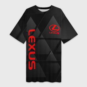 Платье-футболка 3D с принтом LEXUS ЛЕКСУС ТРЕУГОЛЬНИКИ в Санкт-Петербурге,  |  | auto | lexus | logo | symbol | авто | автомобиль | гонки | лексус | лого | логотип | логотипы | марка | машина | символ | символы