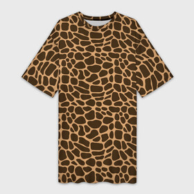 Платье-футболка 3D с принтом Пятна Шкуры Жирафа в Санкт-Петербурге,  |  | animals | giraffe | safari | zoo | африка | дикая природа | животные | жираф | звери | зоопарк | кожа жирафа | мода | мозаика | пятна | саванна | сафари