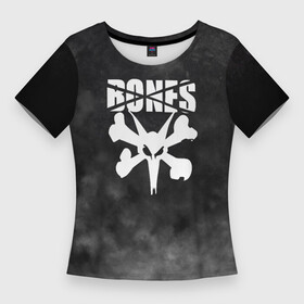 Женская футболка 3D Slim с принтом BONES в Санкт-Петербурге,  |  | bones | cloudrap | dead | deadboy | logo | music | rap | sesh | боунс | клаудреп | кости | лого | музыка | реп