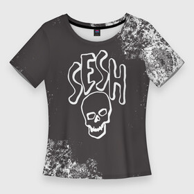 Женская футболка 3D Slim с принтом bones. в Санкт-Петербурге,  |  | bones | cloudrap | dead | deadboy | logo | music | rap | sesh | боунс | клаудреп | кости | лого | музыка | реп