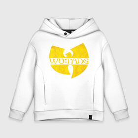 Детское худи Oversize хлопок с принтом Wu tang logo в Санкт-Петербурге, френч-терри — 70% хлопок, 30% полиэстер. Мягкий теплый начес внутри —100% хлопок | боковые карманы, эластичные манжеты и нижняя кромка, капюшон на магнитной кнопке | Тематика изображения на принте: clan | gangsta rap | w | wu | wu tang | в | ву | ву танг | гангста рэп | клан