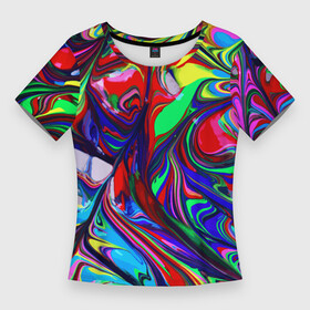 Женская футболка 3D Slim с принтом Vanguard color pattern  Expression в Санкт-Петербурге,  |  | abstraction | color | expression | fashion | pattern | vanguard | абстракция | авангард | мода | узор | цвет | экспрессия