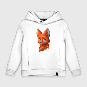 Детское худи Oversize хлопок с принтом Милая лисичка   Cute fox в Санкт-Петербурге, френч-терри — 70% хлопок, 30% полиэстер. Мягкий теплый начес внутри —100% хлопок | боковые карманы, эластичные манжеты и нижняя кромка, капюшон на магнитной кнопке | Тематика изображения на принте: cutie | ears | eyes | fox | muzzle | nose | глаза | лиса | милашка | мордочка | нос | уши