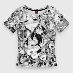 Женская футболка 3D Slim с принтом Manga Ahegao 2.0 в Санкт-Петербурге,  |  | Тематика изображения на принте: ahegao | anime | manga | senpai | waifu | аниме | ахегао | вайфу | коллаж | манга | паттерн | сенрай