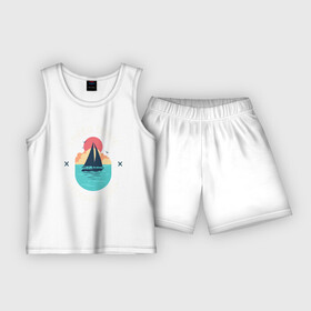 Детская пижама с шортами хлопок с принтом Мне нужен витамин моря в Санкт-Петербурге,  |  | витамин | выходные | лето | лодка | море | моряк | океан | отпуск | пляж | рыбак | солнце | солнышко
