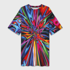 Платье-футболка 3D с принтом Color pattern  Impressionism в Санкт-Петербурге,  |  | color | imressionism | pattern | vanguard | авангард | импрессионизм | узор | цвет