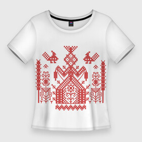 Женская футболка 3D Slim с принтом Богиня Судьбы Макошь 3D в Санкт-Петербурге,  |  | берегиня | богиня | богиня судьбы | макошь | мокошь | оберег | рожаница | славянская | талисман