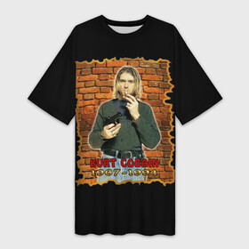 Платье-футболка 3D с принтом Kurt Cobain (1967  1994) в Санкт-Петербурге,  |  | anarchy | courtney love | kurt cobain | music | nirvana | punks not dead | rock music | анархия | гаражный рок | гитара | гранж | кортни лав | курт кобейн | металл | нирвана | панк рок | рок музыка | рок н ролл | рокер | трэш метал