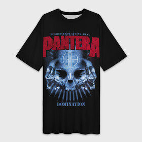 Платье-футболка 3D с принтом Pantera Domination в Санкт-Петербурге,  |  | anarchy | heavy metal | music | pantera | punks not dead | rock music | rocker | rockn | slayer | thrash metal | анархия | гитара | глэм метал | грув метал | металл | панк рок | пантера | рок музыка | рок н ролл | рокер | трэш метал | тяжелый рок