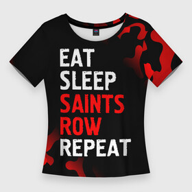 Женская футболка 3D Slim с принтом Eat Sleep Saints Row Repeat  Камуфляж в Санкт-Петербурге,  |  | eat sleep saints row repeat | logo | row | saints | игра | игры | камуфляж | лого | логотип | милитари | роу | символ | сэйнтс