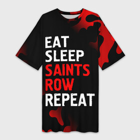 Платье-футболка 3D с принтом Eat Sleep Saints Row Repeat  Камуфляж в Санкт-Петербурге,  |  | eat sleep saints row repeat | logo | row | saints | игра | игры | камуфляж | лого | логотип | милитари | роу | символ | сэйнтс