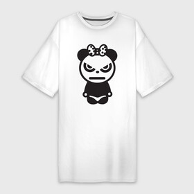 Платье-футболка хлопок с принтом Бяка бука (мишка) в Санкт-Петербурге,  |  | bear | cutie | бука | бяка | вредная | злая | медведица | медведь | милая | милый | мишка | недовольная | обиженная