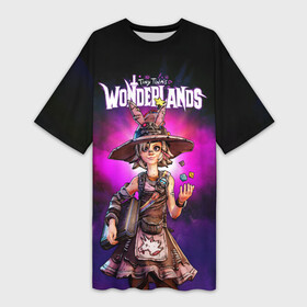 Платье-футболка 3D с принтом Tiny Tinas Wonderlands. Tina в Санкт-Петербурге,  |  | action | borderlands | rpg | shooter | tina | tiny | tiny tina’s wonderlands | wonderlands | крошка | пограничье | тина | шутер | экшн