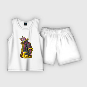 Детская пижама с шортами хлопок с принтом Fortnite. Молнии в Санкт-Петербурге,  |  | drift fox | fortnite | видеоигра | лис | маска | молния | фортнайт