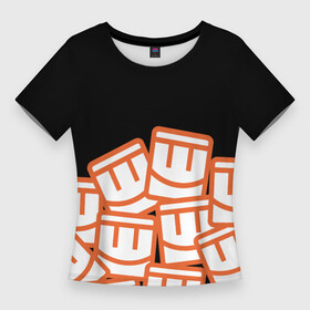 Женская футболка 3D Slim с принтом Куча смайликов из REC ROOM в Санкт-Петербурге,  |  | game | rec room | vr | vr game | виар | виртуальная реальность | игры виар | рек рум | рекрум | смайлик
