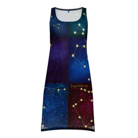 Платье-майка 3D с принтом Созвездия Северного полушария летом в Санкт-Петербурге, 100% полиэстер | полуприлегающий силуэт, широкие бретели, круглый вырез горловины, удлиненный подол сзади. | constellations | galaxy | stars | вселенная | звезды | небо | ночное | полушарие | северное | созвездия