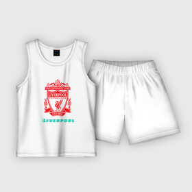 Детская пижама с шортами хлопок с принтом LIVERPOOL  Liverpool в Санкт-Петербурге,  |  | club | footbal | liverpool | logo | знак | клуб | ливерпуль | логотип | логотипы | символ | символы | форма | футбол | футбольная | футбольный