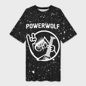 Платье-футболка 3D с принтом Powerwolf  КОТ  Брызги в Санкт-Петербурге,  |  | band | metal | paint | powerwolf | rock | брызги | группа | кот | краска | павервульф | рок