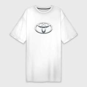 Платье-футболка хлопок с принтом TOYOTA 3D Logo в Санкт-Петербурге,  |  | auto | camry | corolla | cruiser | land | logo | moto | rav | supra | toyota | авенсис | авто | автомобиль | камри | королла | крузер | ленд | лого | логотип | логотипы | марка | мото | рав | символ | тойота | шильдик