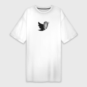 Платье-футболка хлопок с принтом Илон Маск купил Твиттер в Санкт-Петербурге,  |  | elon musk | elona musk | twitter | илон маск | купил | твиттер