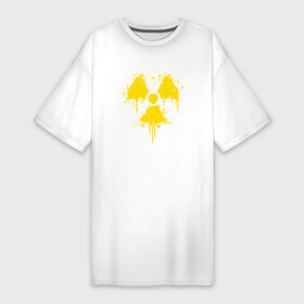 Платье-футболка хлопок с принтом Nuclear paint в Санкт-Петербурге,  |  | hazard | nuclear | paint | radiation | radioactive | symbol | атомный | краска | опасный | радиация | радиоактивный | символ | ядерный