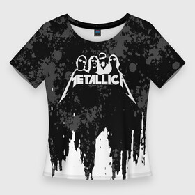 Женская футболка 3D Slim с принтом metallica  музыканты в Санкт-Петербурге,  |  | lyrics | metallica | metallica live | music | pop | rock | кот | котэ | металлика | музыка | рок