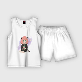 Детская пижама с шортами хлопок с принтом Аня, аниме 