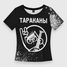 Женская футболка 3D Slim с принтом Тараканы  КОТ  Краска в Санкт-Петербурге,  |  | band | metal | rock | группа | кот | краска | краски | рок | тараканы