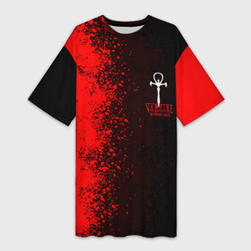 Платье-футболка 3D с принтом The Masquerade  Bloodhunt в Санкт-Петербурге,  |  | battle royale | blood hunt | bloodhunt | emblem | logo | the masquerade | vampire | блудхант | вампир | вампиры | лого | логотип | эмблема
