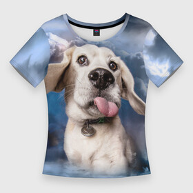 Женская футболка 3D Slim с принтом Бигль  веселый собакен в Санкт-Петербурге,  |  | handeyework | арт | веселые | волк | животные | нос | нюх | прикольные | смех | смешные | собаки | собка | улыбка | хаски