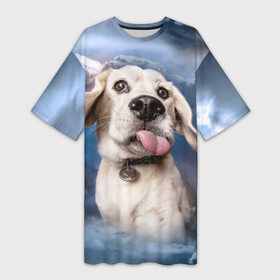 Платье-футболка 3D с принтом Бигль  веселый собакен в Санкт-Петербурге,  |  | handeyework | арт | веселые | волк | животные | нос | нюх | прикольные | смех | смешные | собаки | собка | улыбка | хаски