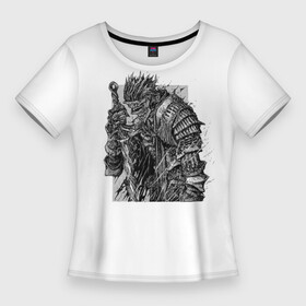 Женская футболка 3D Slim с принтом Soulsborn в Санкт-Петербурге,  |  | art | dark | dark souls | drawing | воин