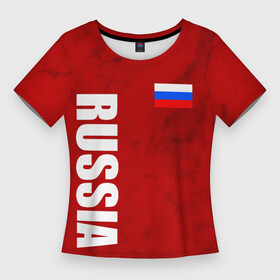 Женская футболка 3D Slim с принтом RUSSIA  RED EDITION  SPORTWEAR в Санкт-Петербурге,  |  | z | zapobedy | zaпобеду | армия | за победу | запобеду | корреспонденция | обозначение | патриотизм | россия | рт | русские войска | спецоперация | телевидение