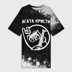 Платье-футболка 3D с принтом Агата Кристи  КОТ  Краска в Санкт-Петербурге,  |  | band | metal | paint | rock | агата | агата кристи | брызги | группа | кот | краска | кристи | рок