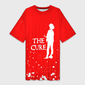 Платье-футболка 3D с принтом the cure  белые брызги в Санкт-Петербурге,  |  | cure | the | the cure | the cure album | the cure concert | the cure live | the cure vevo | the cure videos | the cure youtube