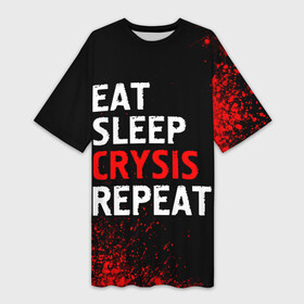 Платье-футболка 3D с принтом Eat Sleep Crysis Repeat  Краска в Санкт-Петербурге,  |  | crysis | eat sleep crysis repeat | logo | игра | игры | крайзис | краска | краски | кризис | лого | логотип | символ