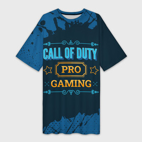 Платье-футболка 3D с принтом Call of Duty Gaming PRO в Санкт-Петербурге,  |  | call | call of duty | duty | logo | paint | pro | брызги | дьюти | игра | игры | колл | краска | лого | логотип | символ