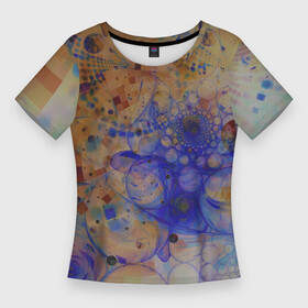 Женская футболка 3D Slim с принтом Круги, фракталы в Санкт-Петербурге,  |  | абстракция | круги | линии | фракталы | шары