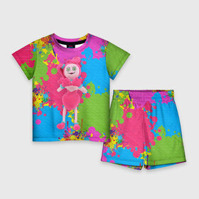 Детский костюм с шортами 3D с принтом Мама длинные ноги в ярких красках в Санкт-Петербурге,  |  | poppy playtime | видеоигра | игра | мама | мама длинные ноги | поппи плейтайм