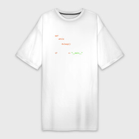 Платье-футболка хлопок с принтом PROGRAMMER LIFE  ЖИЗНЬ ПРОГРАММИСТА в Санкт-Петербурге,  |  | code | developer | programmer | айтишник | девелопер | инженер | код | кодинг | программа | программирование | программист | профессия | разработчик | технарь | тыжпрограммист