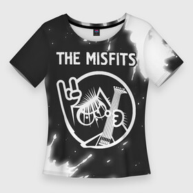 Женская футболка 3D Slim с принтом The Misfits  КОТ  Краска в Санкт-Петербурге,  |  | band | metal | misfits | paint | rock | the | the misfits | брызги | группа | кот | краска | мисфитс | рок