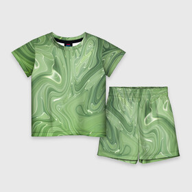 Детский костюм с шортами 3D с принтом Зеленый жидкий камуфляж в Санкт-Петербурге,  |  | green | вода | воин | зеленый | камуфляж | краска | маскировка | милитари | пятна | пятно | разведчик | разводы | солдат | текстура | униформа