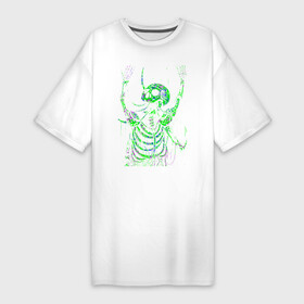 Платье-футболка хлопок с принтом кислотный скелет в Санкт-Петербурге,  |  | кислота | кислотный цвет | кости | насыщенный цвет | разноцветный | скелет | токсичный | череп | яд | ядовитый | яркий