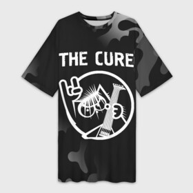 Платье-футболка 3D с принтом The Cure  КОТ  Камуфляж в Санкт-Петербурге,  |  | band | cure | metal | rock | the | the cure | группа | камуфляж | кот | кьюр | милитари | рок