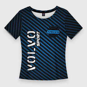 Женская футболка 3D Slim с принтом VOLVO  Volvo Sport  Карбон в Санкт-Петербурге,  |  | auto | logo | moto | sport | symbol | volvo | авто | автомобиль | вольво | гонки | знак | карбон | лого | логотип | логотипы | марка | машина | мото | символ | символы