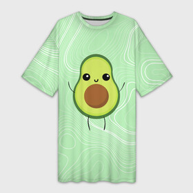 Платье-футболка 3D с принтом авокадо  avocado в Санкт-Петербурге,  |  | avocado | avocado couple | cartoon | ава | авокадо | забавно | пара авокадо | семейное веселье | смешные комиксы