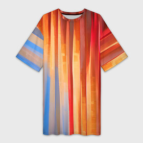 Платье-футболка 3D с принтом Refraction of light в Санкт-Петербурге,  |  | bright | colors | light | lines | multicoloured | streaks | краски | линии | полосы | разноцветный | рисунок | свет | фееричный | цвета | цветастый | яркий